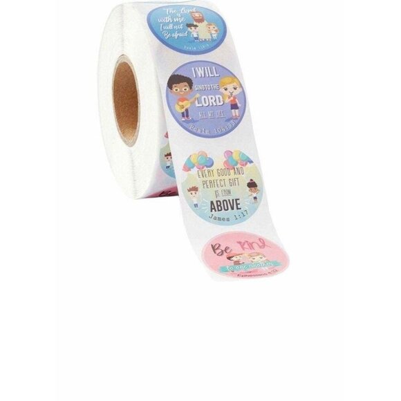 Inspirational Bible Verse Thank You Stickers Roll 4 Alternative Designs 500 1in - Picture 1 of 8
